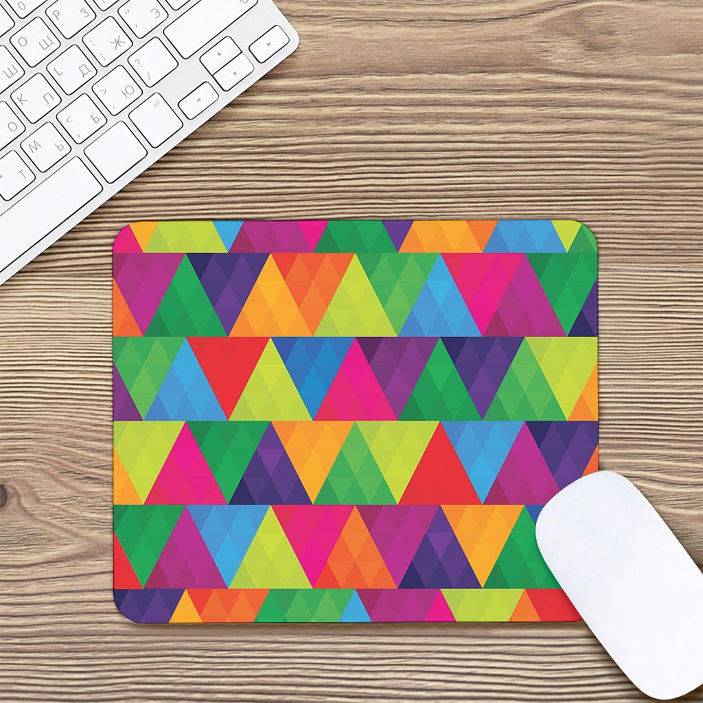 Rainbow Triangles Pattern Print Mouse Pad