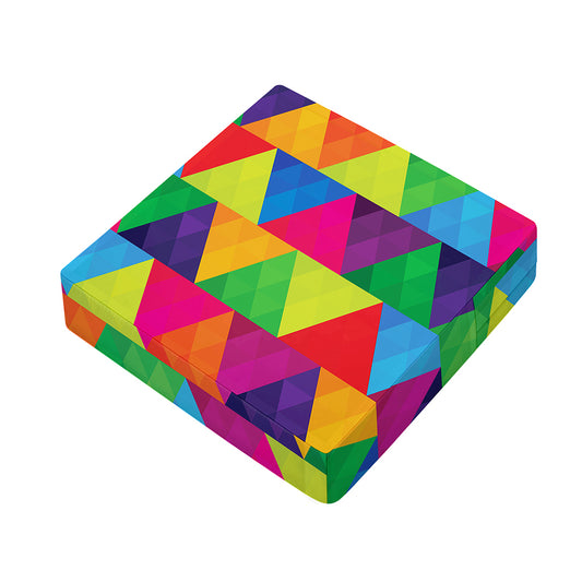 Rainbow Triangles Pattern Print Outdoor Seat Cushion Cover