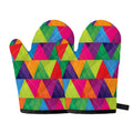 Rainbow Triangles Pattern Print Oven Mitts
