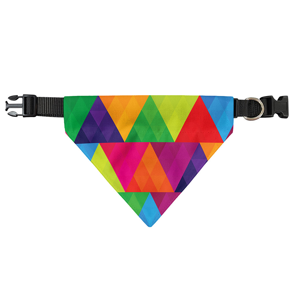 Rainbow Triangles Pattern Print Over The Collar Dog Bandana