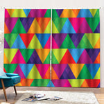 Rainbow Triangles Pattern Print Pencil Pleat Curtains