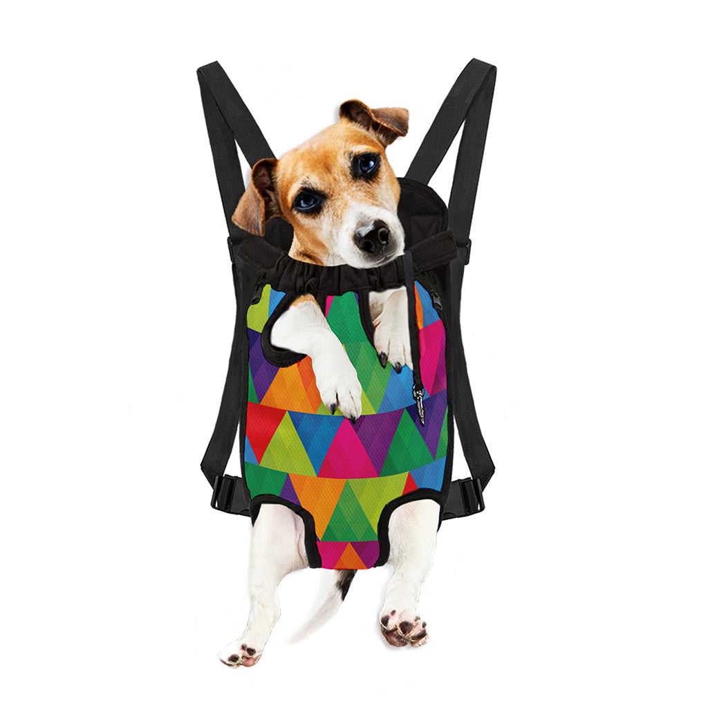 Rainbow Triangles Pattern Print Pet Carrier Backpack