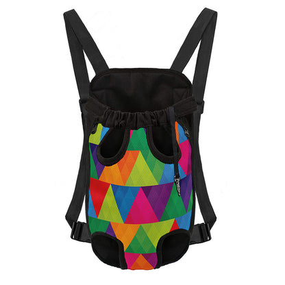 Rainbow Triangles Pattern Print Pet Carrier Backpack