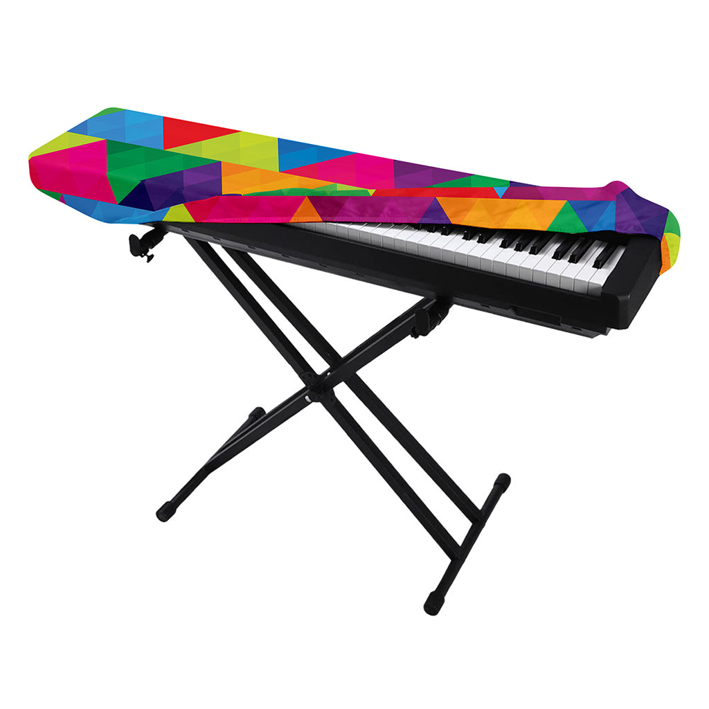 Rainbow Triangles Pattern Print Piano Keyboard Cover