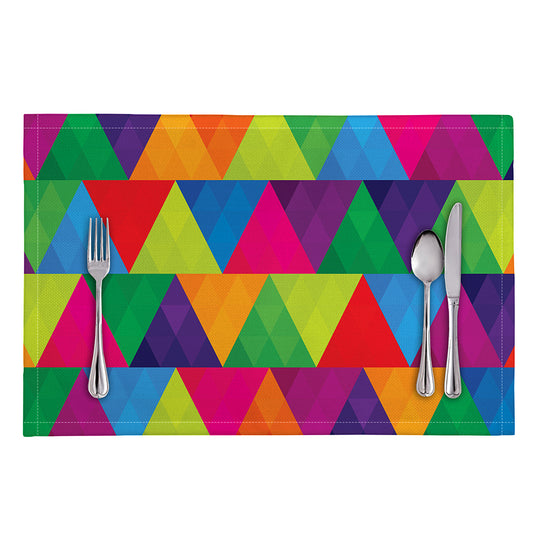 Rainbow Triangles Pattern Print Placemat