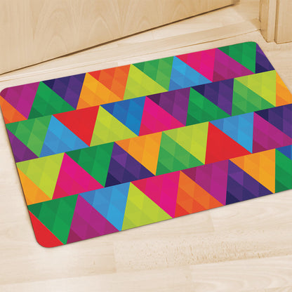 Rainbow Triangles Pattern Print Polyester Doormat
