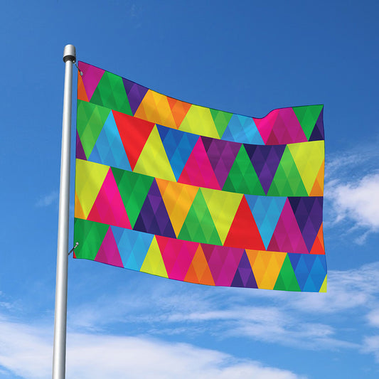 Rainbow Triangles Pattern Print Polyester Flag