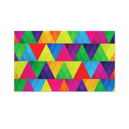 Rainbow Triangles Pattern Print Polyester Flag