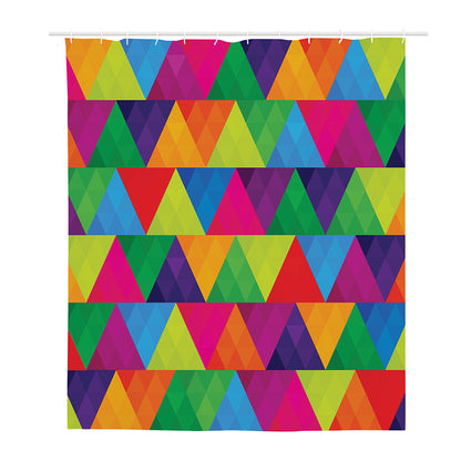 Rainbow Triangles Pattern Print Polyester Shower Curtain