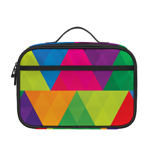 Rainbow Triangles Pattern Print Portable Lunch Bag