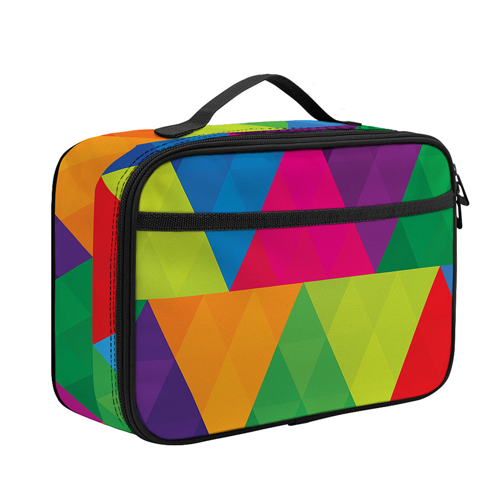 Rainbow Triangles Pattern Print Portable Lunch Bag