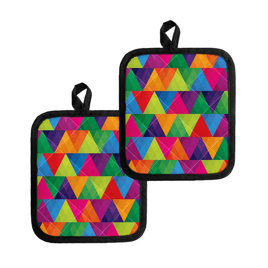Rainbow Triangles Pattern Print Pot Holders