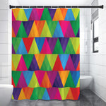 Rainbow Triangles Pattern Print Premium Shower Curtain