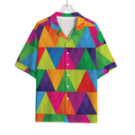 Rainbow Triangles Pattern Print Rayon Hawaiian Shirt