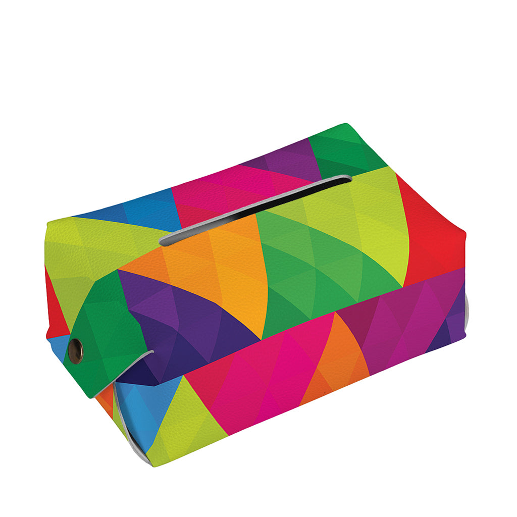 Rainbow Triangles Pattern Print Rectangle Tissue Box Cover