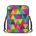 Rainbow Triangles Pattern Print Rectangular Crossbody Bag
