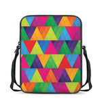 Rainbow Triangles Pattern Print Rectangular Crossbody Bag