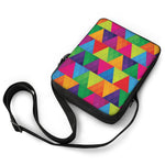 Rainbow Triangles Pattern Print Rectangular Crossbody Bag