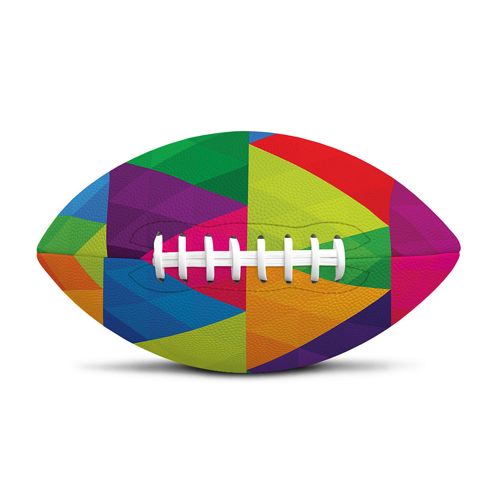 Rainbow Triangles Pattern Print Rugby Ball
