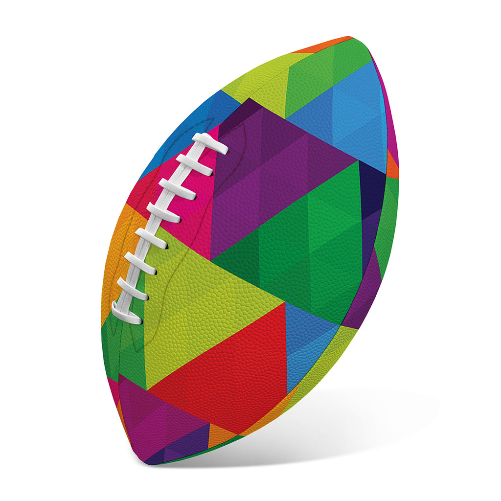 Rainbow Triangles Pattern Print Rugby Ball