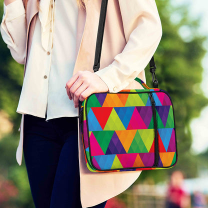 Rainbow Triangles Pattern Print Shoulder Strap Bible Bag
