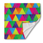 Rainbow Triangles Pattern Print Silk Bandana