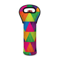 Rainbow Triangles Pattern Print Single Neoprene Wine Tote
