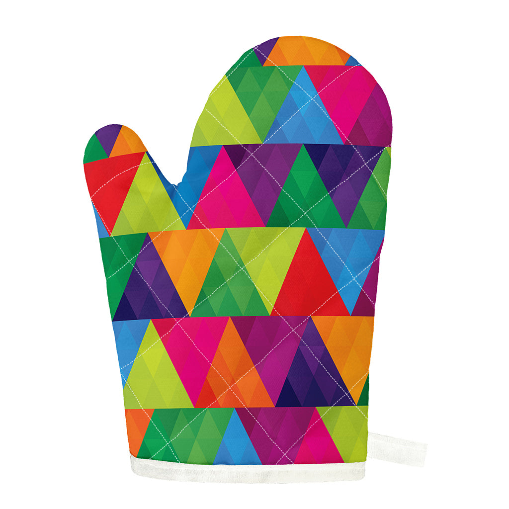 Rainbow Triangles Pattern Print Single Oven Mitt