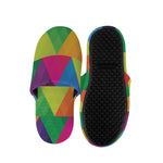 Rainbow Triangles Pattern Print Slippers