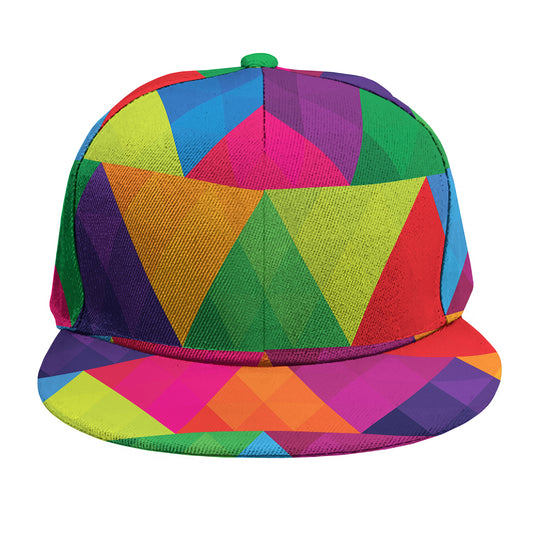 Rainbow Triangles Pattern Print Snapback Cap