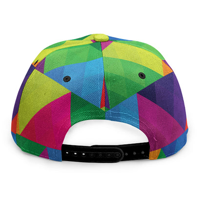 Rainbow Triangles Pattern Print Snapback Cap