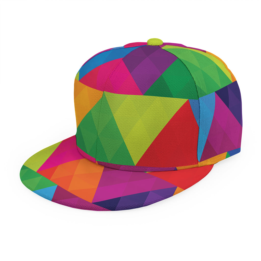 Rainbow Triangles Pattern Print Snapback Cap