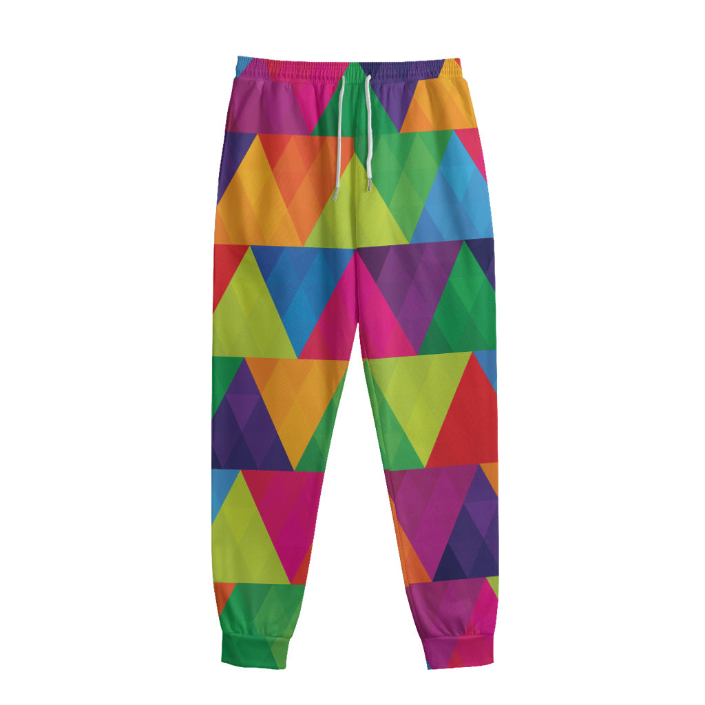 Rainbow Triangles Pattern Print Sweatpants