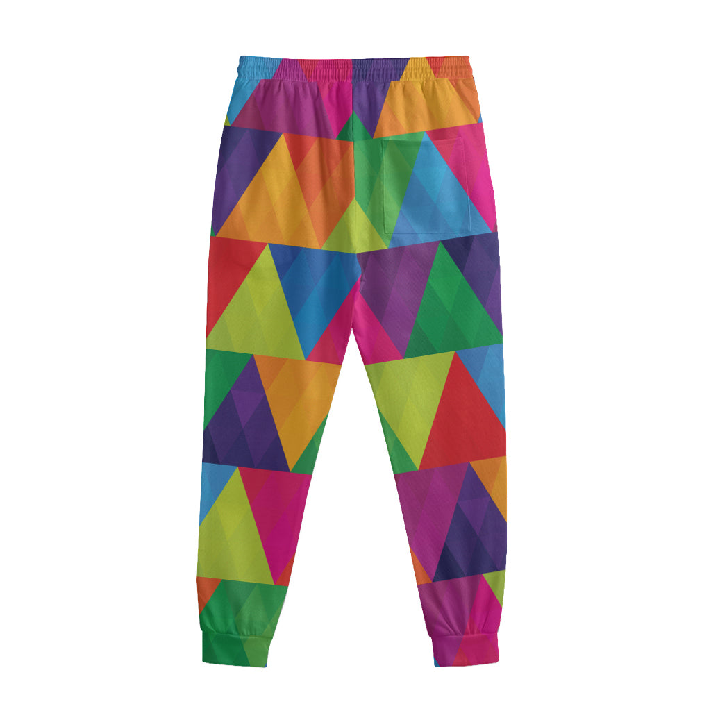 Rainbow Triangles Pattern Print Sweatpants
