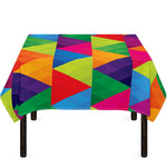 Rainbow Triangles Pattern Print Tablecloth