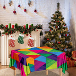 Rainbow Triangles Pattern Print Tablecloth