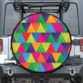 Rainbow Triangles Pattern Print Tire Cover