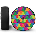 Rainbow Triangles Pattern Print Tire Cover With Camera Hole