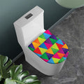 Rainbow Triangles Pattern Print Toilet Lid Cover