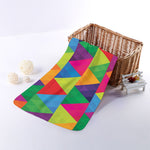 Rainbow Triangles Pattern Print Towel