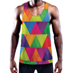 Rainbow Triangles Pattern Print Training Tank Top