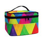 Rainbow Triangles Pattern Print Travel Makeup Bag