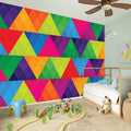 Rainbow Triangles Pattern Print Wall Sticker