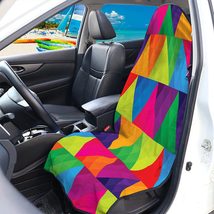 Rainbow Triangles Pattern Print Waterproof Car Seat Cover
