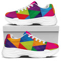 Rainbow Triangles Pattern Print White Chunky Shoes