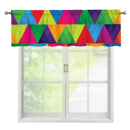 Rainbow Triangles Pattern Print Window Valance
