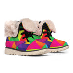 Rainbow Triangles Pattern Print Winter Boots