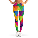 Rainbow Triangles Pattern Print Women's Leggings