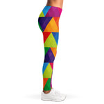 Rainbow Triangles Pattern Print Women's Leggings