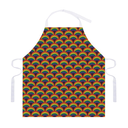 Rainbow Wave Pattern Print Adjustable Apron
